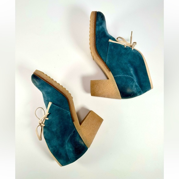 Anthropologie Jasper & Jeera Blue Suede Yuma Booties - Picture 8 of 12
